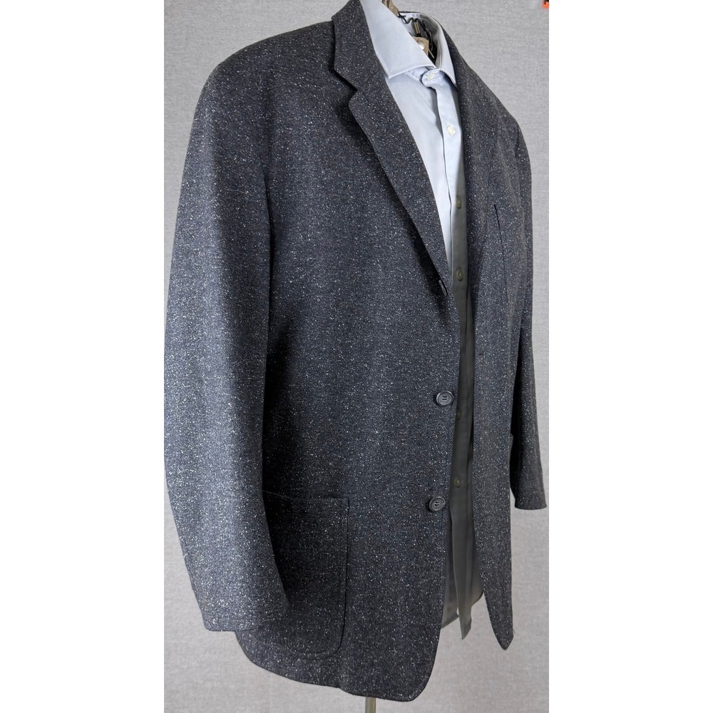 Vintage Mens 44 Short Flecked Wool Silk Blazer Sport Coat Charcoal Grey Canada